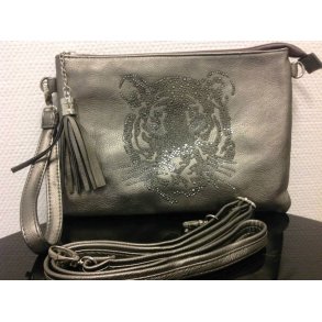 Taske - Clutch med tiger/simili. 