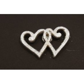 Hjerter/dobb 4cm 12stk/ps slv