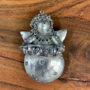 Nsgrnsgrden - Dekorations engel i slv - 7 cm