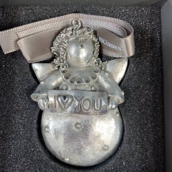 Nsgrnsgrden - Dekorations engel i slv - 7 cm