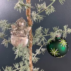 Nsgrnsgrden - Dekorations engel i slv - 7 cm