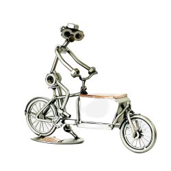 Metalfigur - Mand P Ladcykel