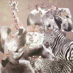 Billede � L�vernes konge med f�lge � 80x80 cm