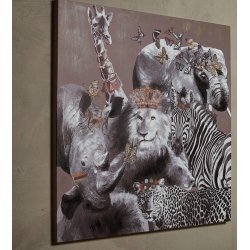 Billede � L�vernes konge med f�lge � 80x80 cm