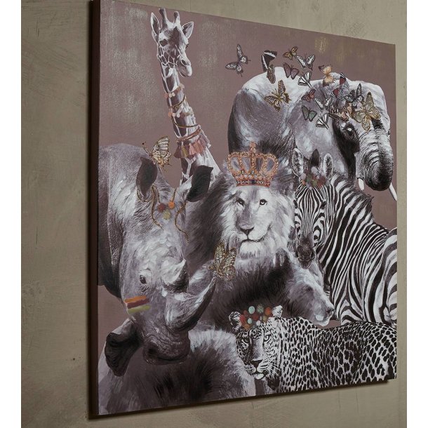 Billede � L�vernes konge med f�lge � 80x80 cm