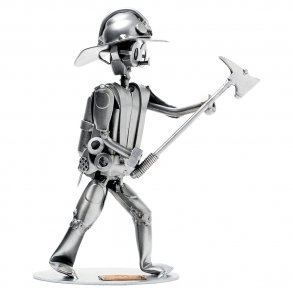 Metalfigur - Brandmand med kse