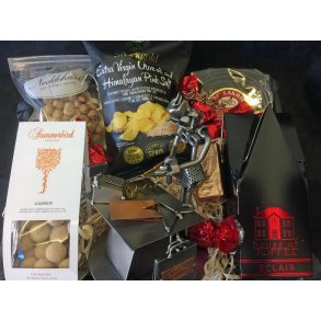 Metalfigur - Butiksassistent - Salgsassistent - Kvinde - Gavepakke med metalfigur og lkkerier