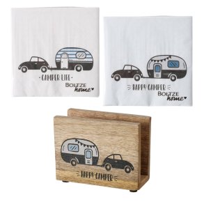 Camping s�t � Servietholder og servietter � Happy Camper