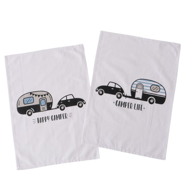 Camping viskestykker � S�t med 2 stk. � Bomuld � 50 � 70 cm