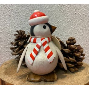 Dcuk - Tr Pingvin 15cm - Med Hue og Halstrklde - Sort - Kigger Til Hjre