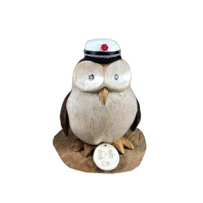 Dcuk - Tr Ugle 14cm - Gr Studenterhue - Kigger Ligeud