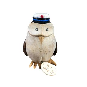 Dcuk - Tr Ugle 14cm - Mrkebl Studenterhue - Kigger Ligeud 