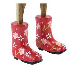 Dcuk - Træ and med - Røde støvler med blomster - Dcuk ænder - Design Og Handelshuset