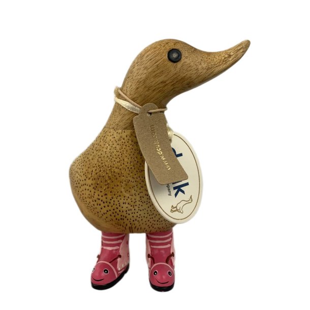 Dcuk træand 15cm - med sommerfugle design på gummistøvlerne