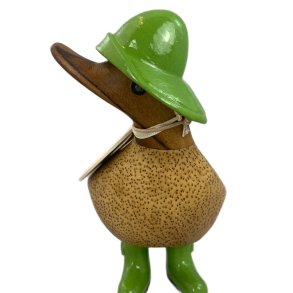 Dcuk Trand 11 cm - Med Gummistvler og Regnhat - Grn - Kigger Til Venstre