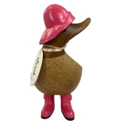 Dcuk - Trand11 cm - Med Gummistvler og Regnhat - Pink - Kigger til Hjre