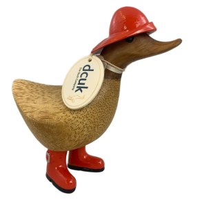 Dcuk Tr�and11 cm - Med Gummist�vler og Regnhat - R�d -Kigger lige ud