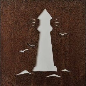 Dekoration til rionet � Fyrt�rn i cortenst�l