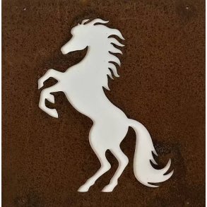 Dekoration til rionet � Heste motiv i cortenst�l