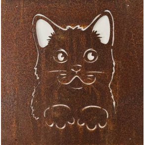Dekoration til rionet � Katte motiv i cortenst�l