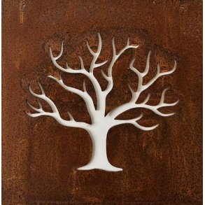Dekoration til rionet � Livets tr� i cortenst�l