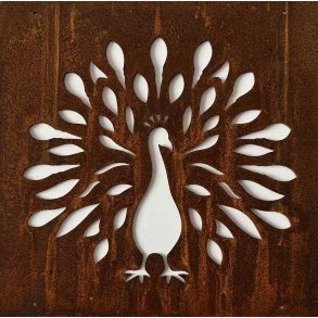 Dekoration til rionet � P�fugl i cortenst�l