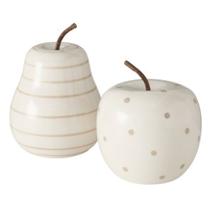 Dekorationsfrugt - Keramik frugt - St med 2 stk. 