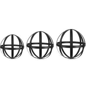 Dekorationskugler - Sort metal st/3 stk. 