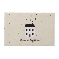 Drmtte med tekst - Home is happiness - 60x40 cm.