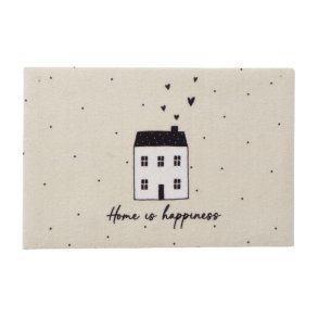 Drmtte med tekst - Home is happiness - 60x40 cm.
