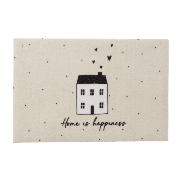 Drmtte med tekst - Home is happiness - 60x40 cm.