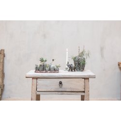 Lille elefantfigur i antik guld 12 cm