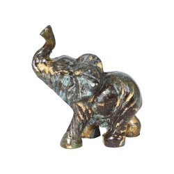 Stilren guld elefantfigur i aluminium