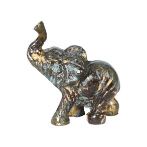 Stilren guld elefantfigur i aluminium