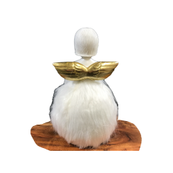 Engel med pelskjole og stjerne - H 29 cm