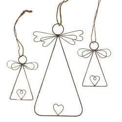 Engle � Engleoph�ng � S�t med 3 stk. � Zink � Til inde &amp; ude