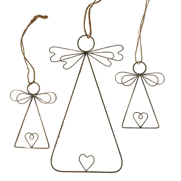 Engle � Engleoph�ng � S�t med 3 stk. � Zink � Til inde &amp; ude