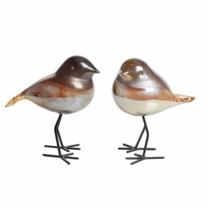 Figur - Glas fugle st/2 stk. 