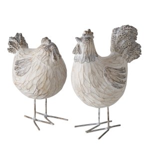 Figur - Hne og hane - St med 2 stk.