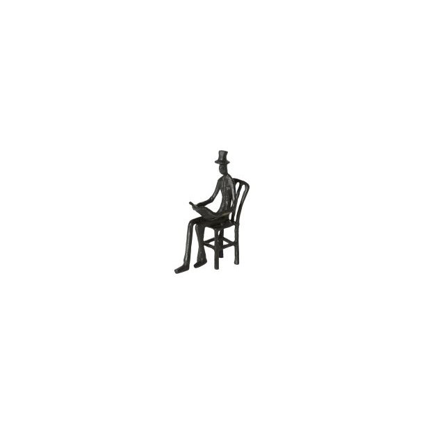 Figur - Mand p stol med bog - Historiefortller