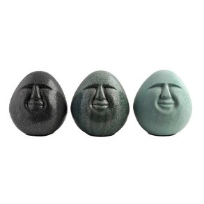 Figur - Ansigter st/3 stk. Grn mix 