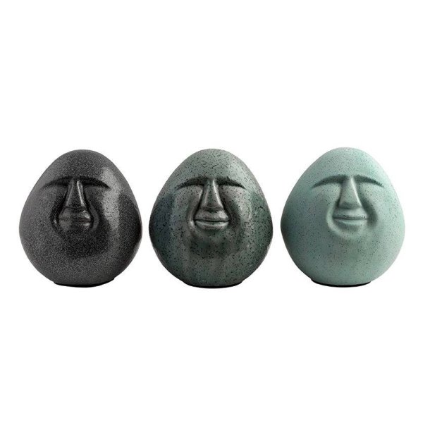 Figur - Ansigter st/3 stk. Grn mix 