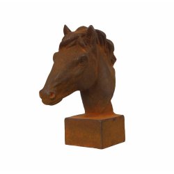 Figur - Hest - Hestehoved i metal