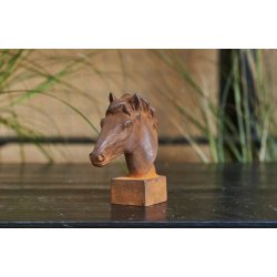 Figur - Hest - Hestehoved i metal