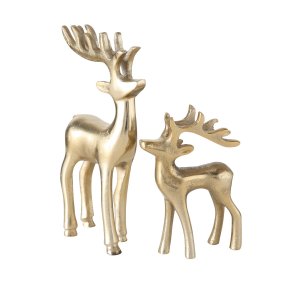 Figur - Rensdyr guldfarvet st/2 stk.
