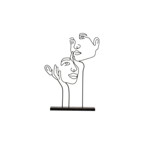 Figur med par - Trd ansigter i sort metal