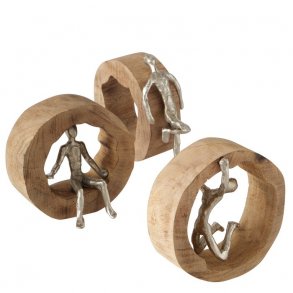 Figur - Aluminium mnd i mangotr ringe