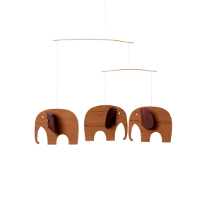 Flensted Mobiles - Design Uro - Baby Elefanter 3 - I Teaktr