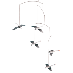 Flensted Mobiles Nordens Svaner med fem hvide svaner 