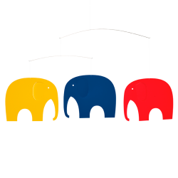 Flensted mobiles - Design Uro - Elefantkomsammen - Grundfarver